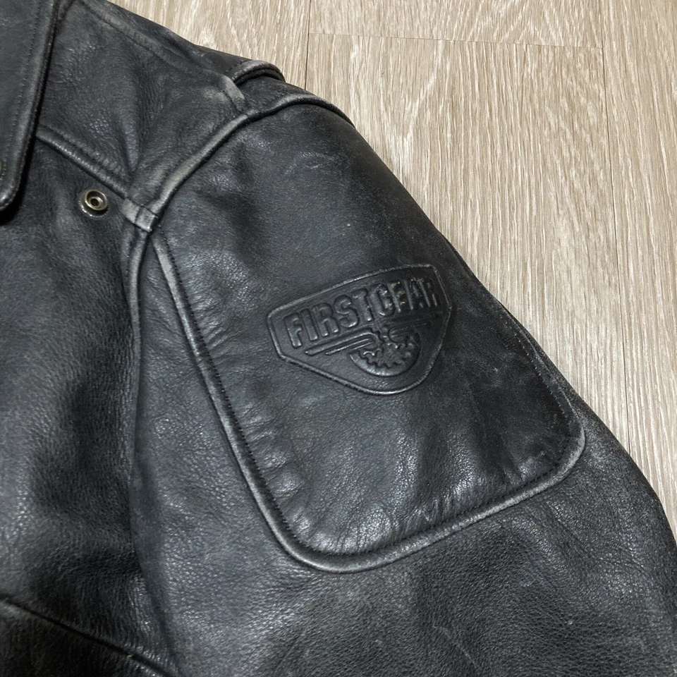 First-gear Jacket M Women's Biker Motorcycle Moto Bomber Genuine Leather Coat - Image 3 of 4