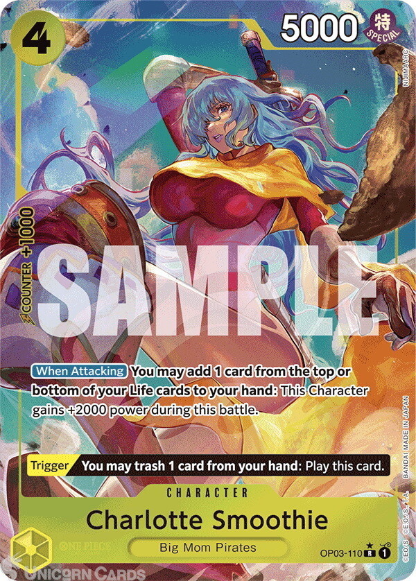 OP03-110 Charlotte Smoothie : Rare Full Art English One Piece TCG Card : PRB01:
