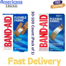 Band-Aid Brand Flexible Fabric Adhesive Bandages for First Aid, 2 size (30-100)