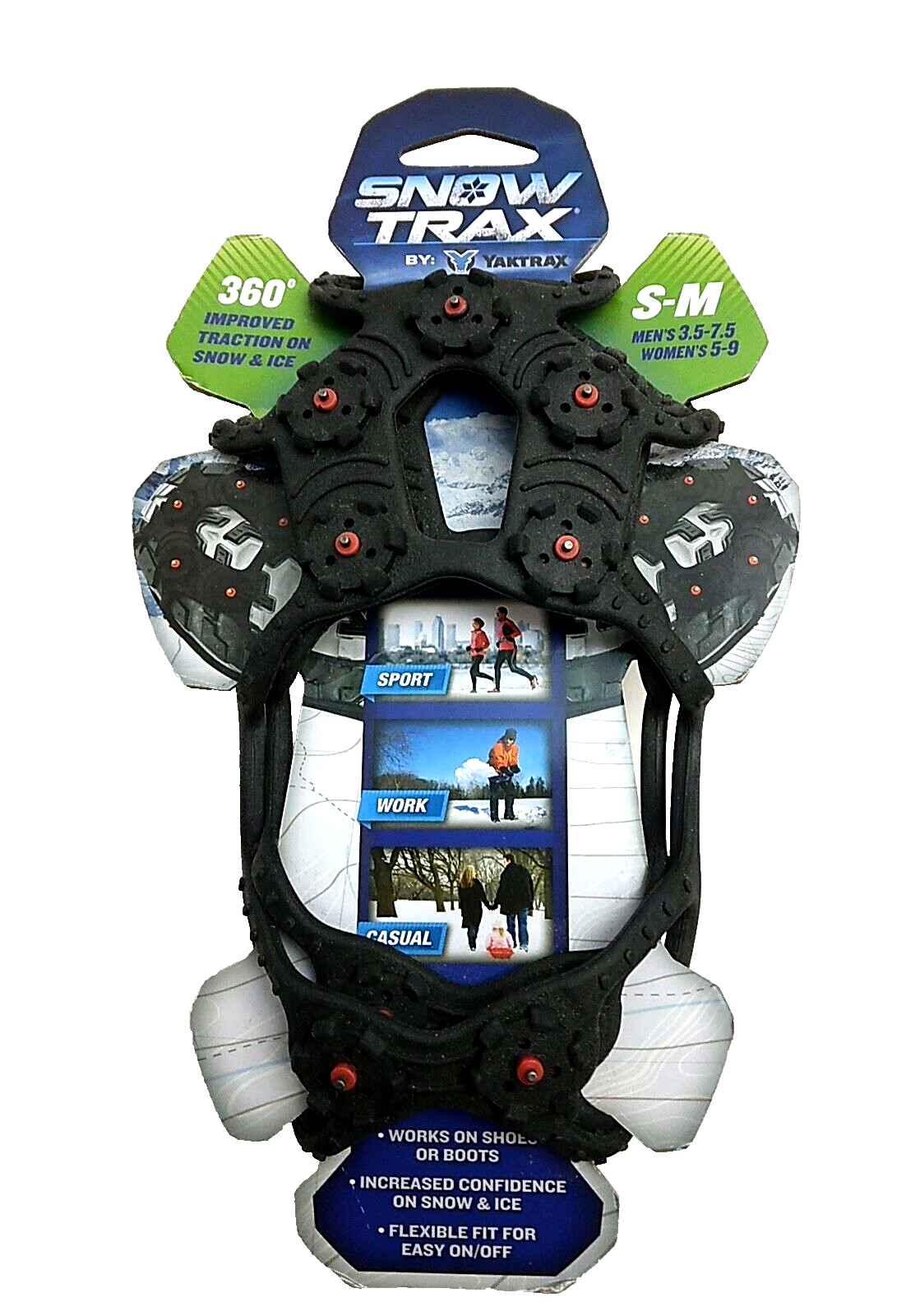 SALOMON Scarpe Stivali Snow Trax By Yaktrax Traction Gear (Uomo 3.5 7.5 Donna 5 9)