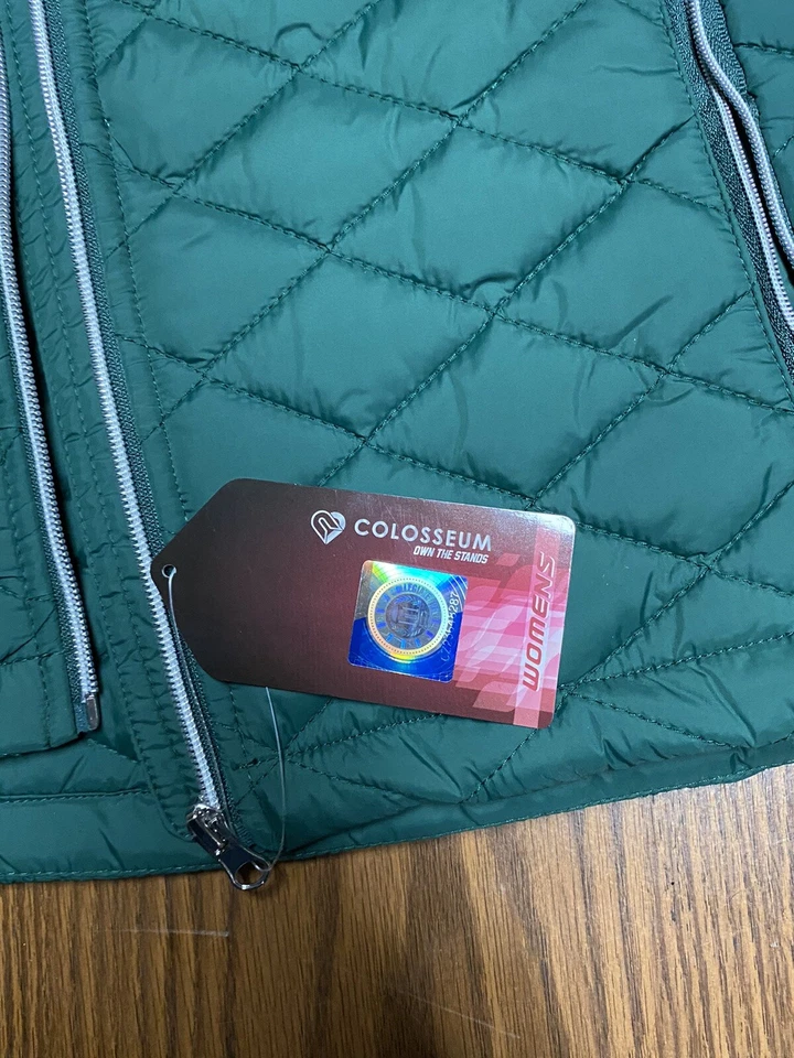 ¡Nuevo! 🚨Colosseum - Chaleco térmico para mujer Michigan State Spartans cremallera talla L grande Foto 2 de 4