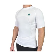 SPF 50 5mm Padded Rash Guard for Surfing, Boogie, Scuba Large White