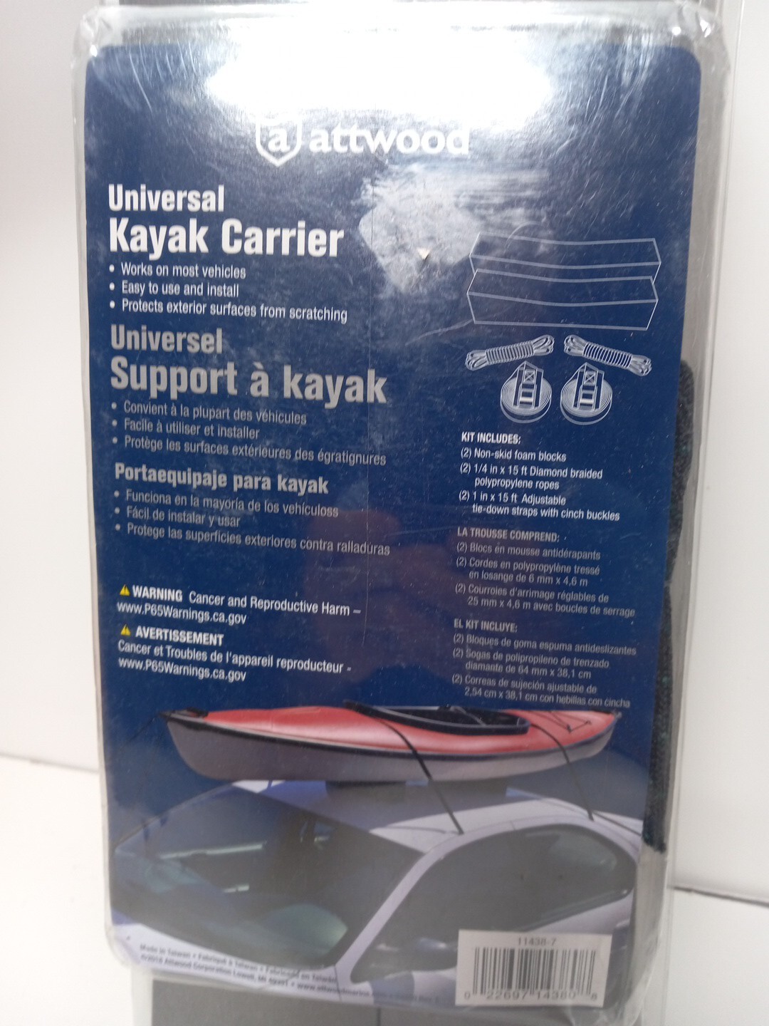 ATTWOOD KAYAK FOAM BLOCK SUPPORT CAR TOP CARRIER KIT UNIVERSAL CAMPING
