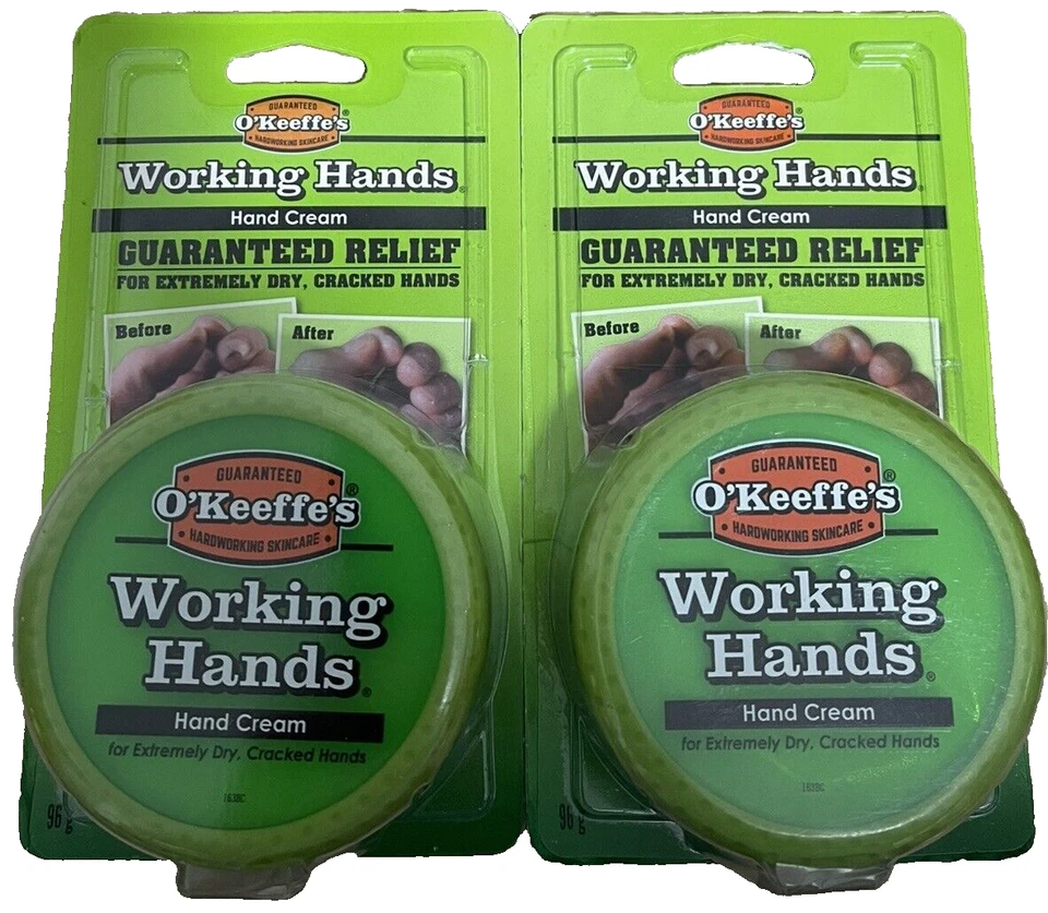2 x Working Hands Hand Cream O'Keeffe's 96g Jar okeeffes dry cracked skincare