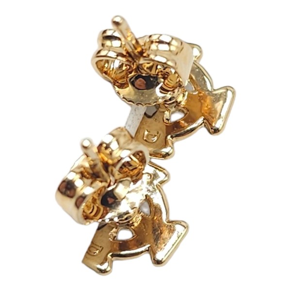 Alternate view of 18k Gold Plated Solvar Irish Celtic Cross Crucifix Post Earrings New Old Stock