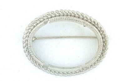 Monture Pour Broche Cabochon 25x18mm Plaquée Or - Fixation à Griffes, Référence CF26