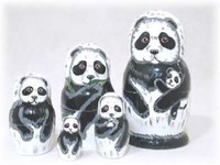Panda Bear 5 Piece Russian Wood Nesting Doll Matryoshka Stacking Dolls Russia Panda Bear 5 Piece Russian Wood Nesting Doll Matryoshka Stacking Dolls Russia