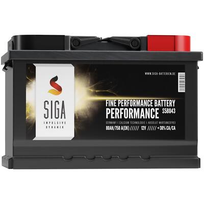 SIGA 12V 80Ah Autobatterie Starterbatterie Batterie ersetzt 74AH 75Ah 77AH