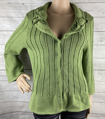 CAbi Cardigan Sweater Medium Grass 