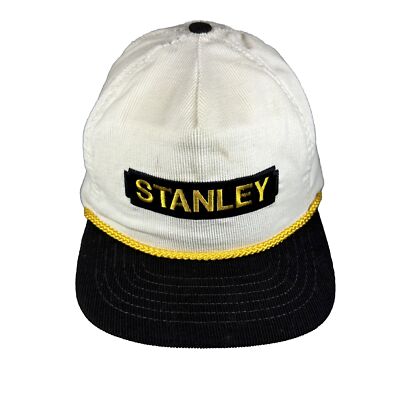 Vintage Stanley Tools Two Tone Corduroy Hat, Cap w/ Patch & Rope, MADE IN USA