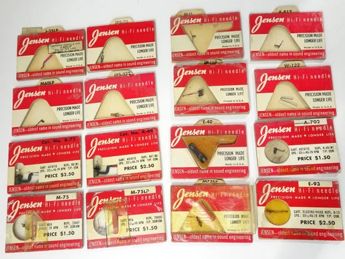 Lot of 16 Vintage Jensen Hi-Fi Phonograph Turntable Record Player Needles.