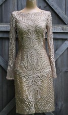 Beautiful Sue Wong Beaded Long Sleeve Cocktail Evening Dress Bridal NWT
