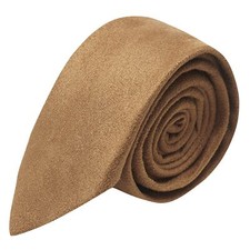 Luxury Golden Brown Suede Tie, Moleskin, Tan