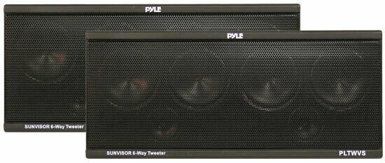 NEW Pyle PLTWVS PAIR of 6-Way Sunvisor Mount 200 Watt Tweeters System