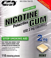 Rugby 536136223 Nicotine Polacrilex Gum 2 mg Mint Flavor 110 Pieces Pack of 3 