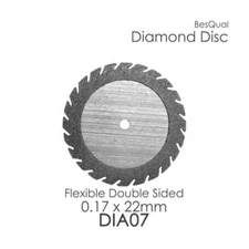 Dental Lab Serrated Diamond Disc Dia-7 with free mandrel 0.17mm x 22mm 