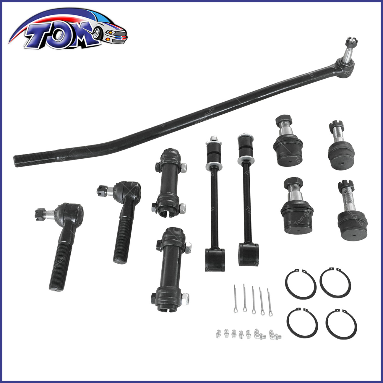 11Pcs Front Suspension & Steering Kit Tie Rod Ball Joint 199297 Ford F