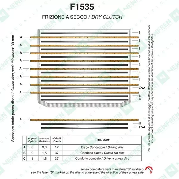 2007-2009 Ducati 1098 1100S 1100 Hypermotard Standard Clutch Disc KIT F1535AC - Image 2 of 2