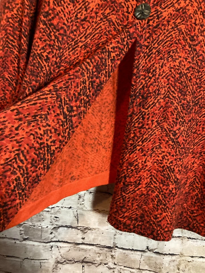 Suéter Liz & Me Mujer 2X Rojo-Naranja Un Botón Frontal Abierto Cárdigan Plus Foto 2 de 4