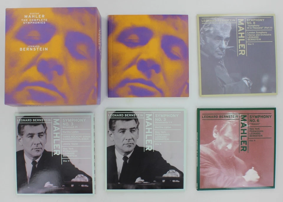 Gustav Mahler, Complete Symphonies 12 CD Box Set 2001 Leonard Bernstein w/Book Foto 3 de 4