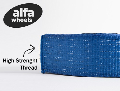 Tow Strap 20ft 2" Blue 14000lbs 6.5T winch sling recovery 2x20 Mud Snow SUV UTV - Picture 3 of 8