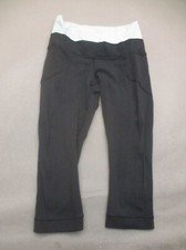Lululemon Size 8 Womens Black Stretch Pull On Athletic Running Fitness Capri 121