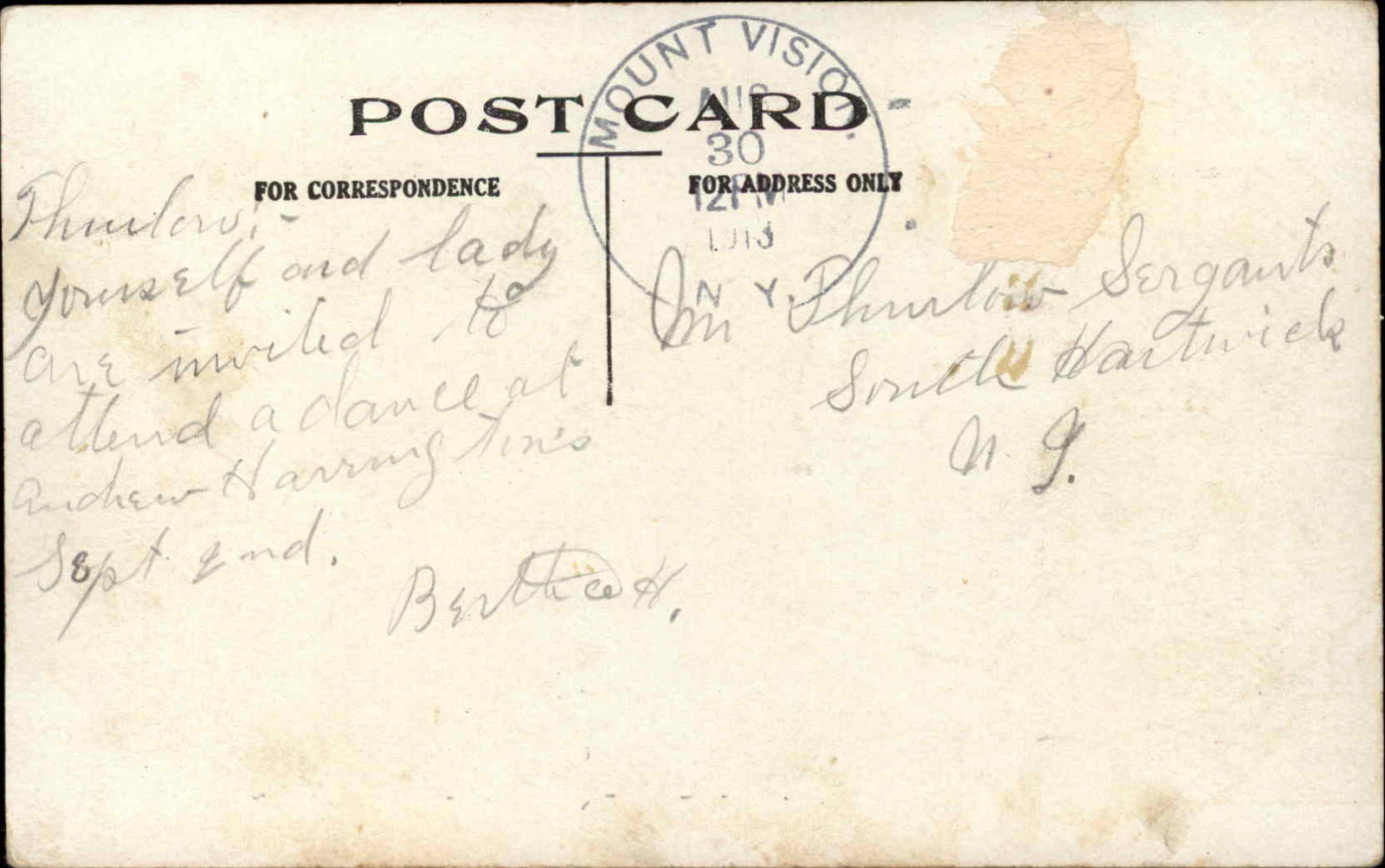 Mount Vision New York NY Pennant View Greeting c1915 Postcard eBay