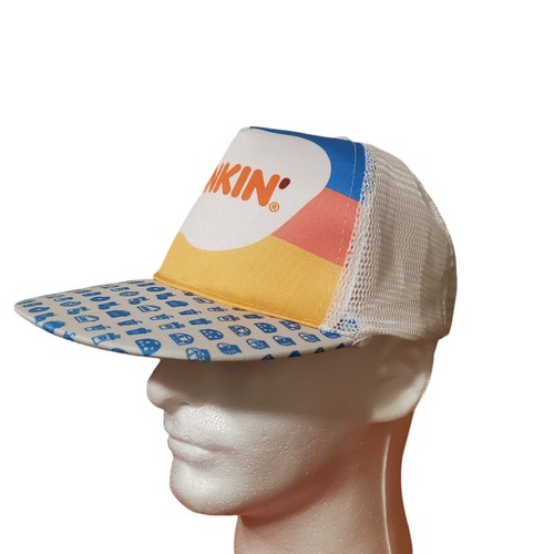 Dunkin Donuts DUNKIN Mesh Twill Snapback Trucker Baseball Dad Hat Cap Dunkings - Picture 2 of 7