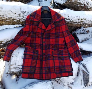 red plaid wool jacket