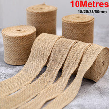10 Meters Burlap Fabric Ribbon Rolls Garland Hessian Jute Rustic Party Wedding