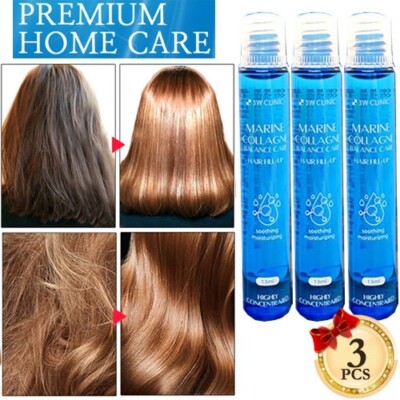 3W CLINIC Marine Collagen Balance Care Hair Fill Up 13ml x 3EA Hair Ampoule NEW