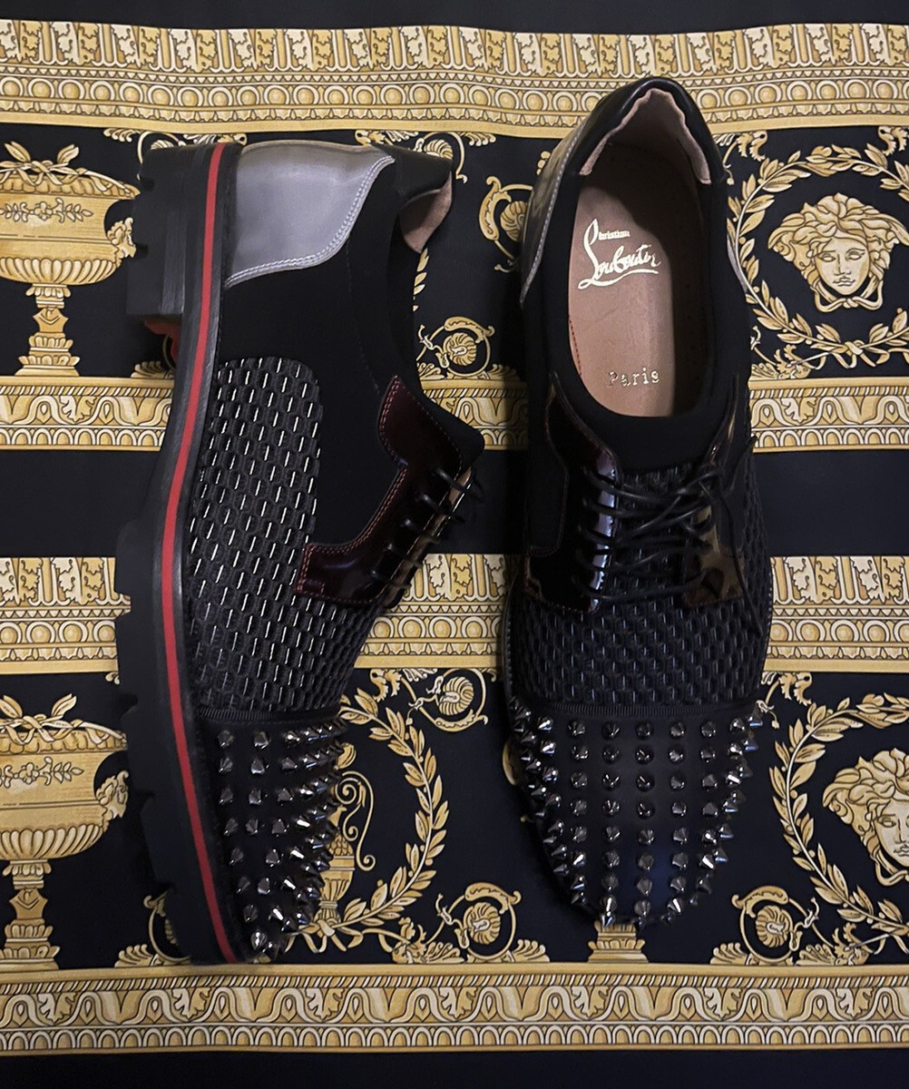 New MSRP $3795 AUTH Christian Louboutin Spike Loafers Shoes Size