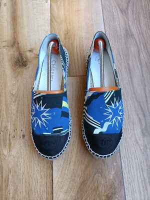 CHANEL ESPADRILLES CLOTH MULTICOLOR SIZE 38 EU, US