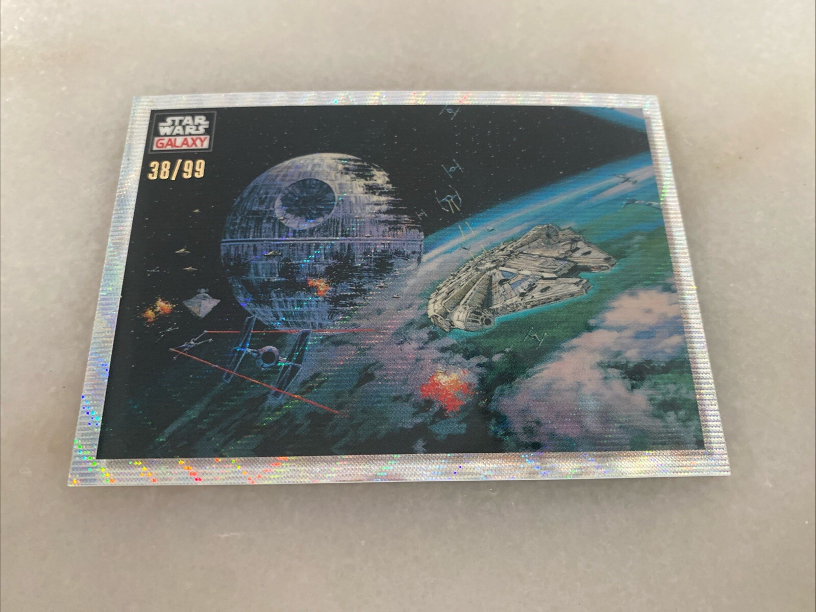 2023 Topps Chrome Star Wars Galaxy Wave Refractor #86 Battle of Endor /99