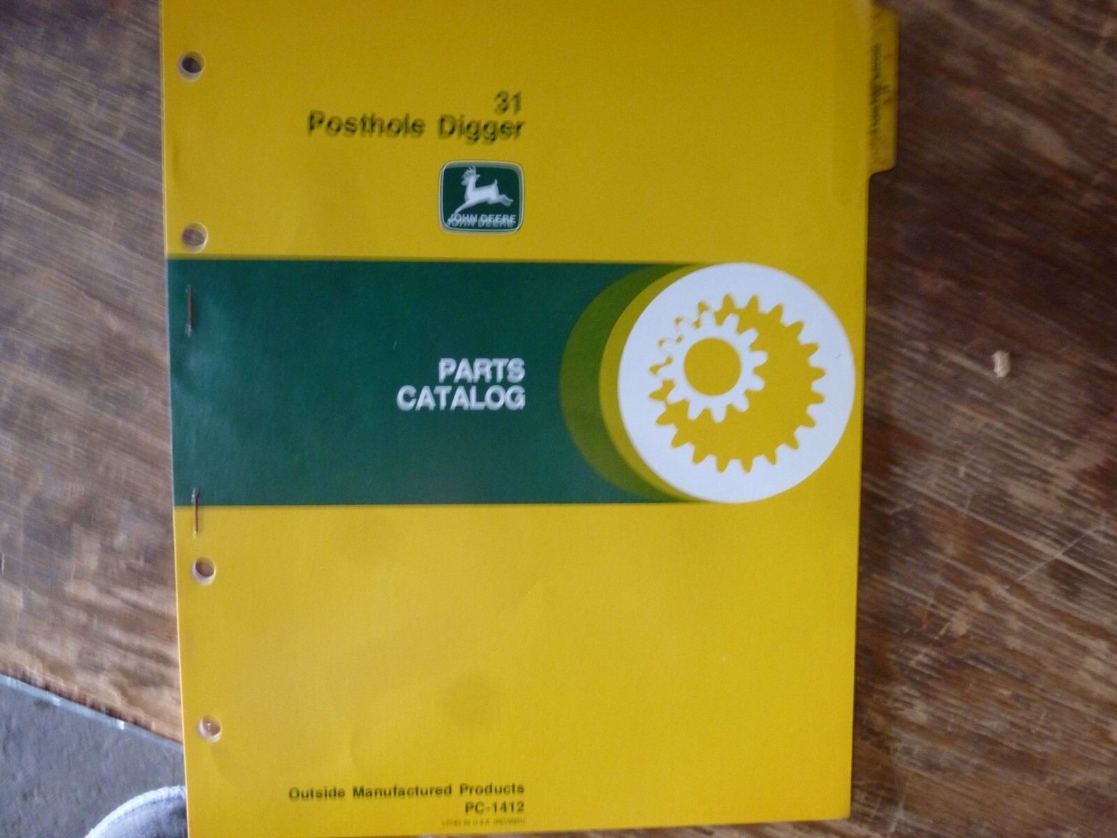 John Deere 31 Posthole Digger Parts Catalog Manual Book Original PC