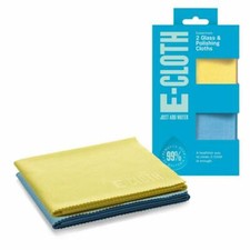 Glass and Window Polishing Cloth Twin Pack E-Cloth Cleans & Dries Windows Glass