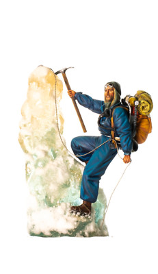 Percival Hillary Die Eroberung des Everest bemalter Blechspielzeugsoldat Vorv...