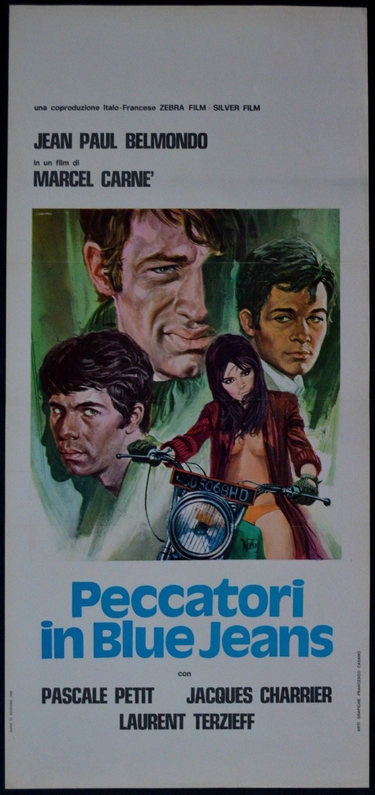 Locandina originale film Peccatori in blue-jeans (1958) - Regia di Marcel Carné