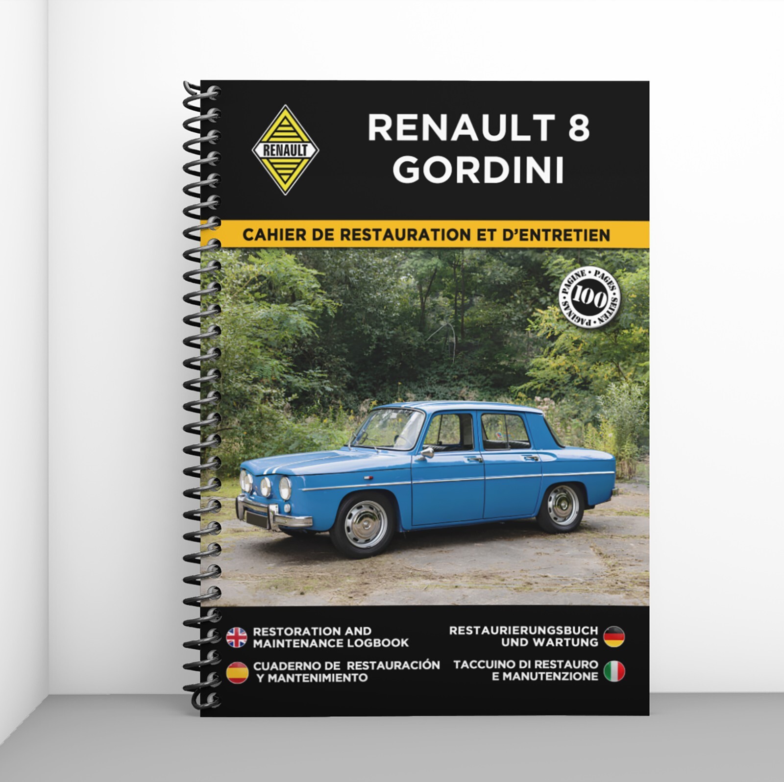 Carnet entretien Renault 8 Gordini idée cadeau pour restaurateur de voiture