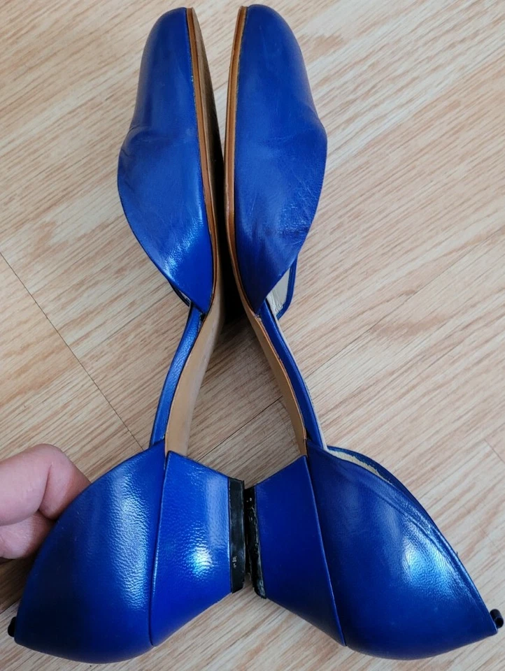 Vintage Liz Claiborne 7 1/2 M Blue Kitten Heels Women's Foto 3 de 4