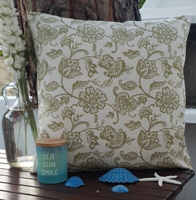Ikea Junimagnolia Kissenhülle grün floral Ranke ca 50x50 cm