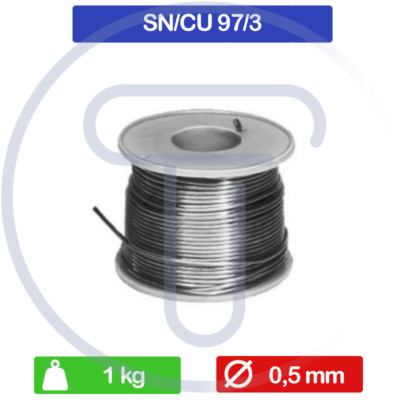 ZINN SPULE 97/3 1000GR 1KG 1,5MM SCHWEISSEN SCHWEISSEN KUPFER SN CU BLEIFREI