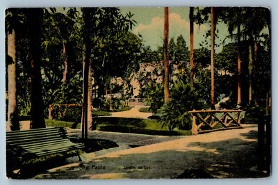 Sao Paulo Brazil Postcard View of Garden of Light c1910 Antique Posted
