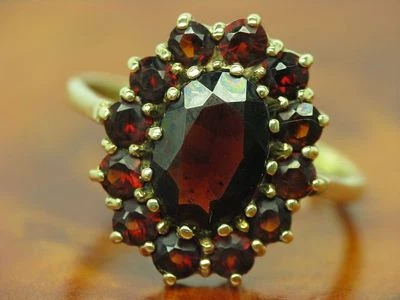 8kt 333 Gelbgold Ring mit 3,24ct Granat Besatz / 3,8g / RG 54,5 - Bild 1 von 4