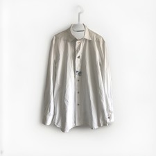 vintage costume shirt mens 100% cotton embroidery size M white