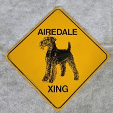 Airedale Xing Aluminum Sign 17x17