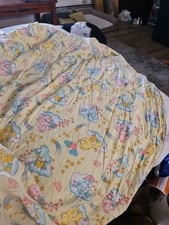 Vintage CARE BEARS Classic Pattern CRIB SHEET 1980's Baby Bedding Rainbow Starsb