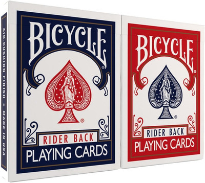 Rider Back Playing Cards, Standard Poker Size, Red & Blue (2 Pack)