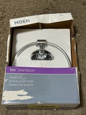 Moen Iso Towel Ring Chrome Wall Mount Modern Round Bathroom Holder DN0786CH