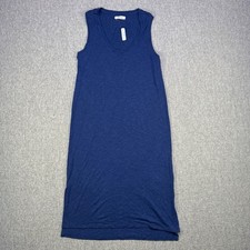 Madewell EcoVero midi Dress NWT Medium Blue Sleeveless Side Slits Resort